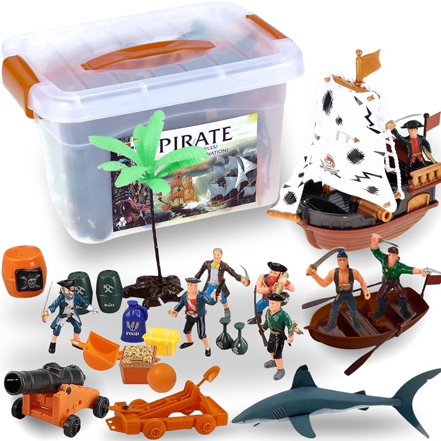 Amazon.com: Liberty Imports Bucket of Pirate Action Figures